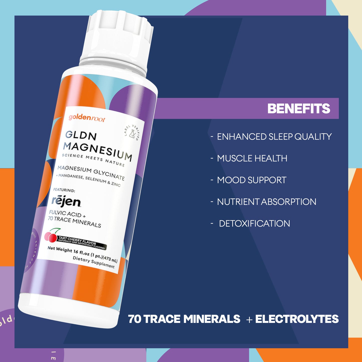 GLDN Magnesium - Cortisol and Sleep Support with Rejen Fulvic Acid