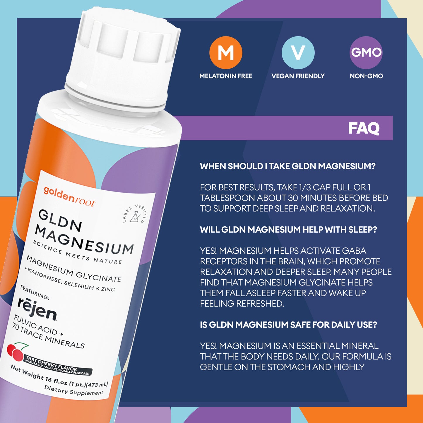GLDN Magnesium - Cortisol and Sleep Support with Rejen Fulvic Acid