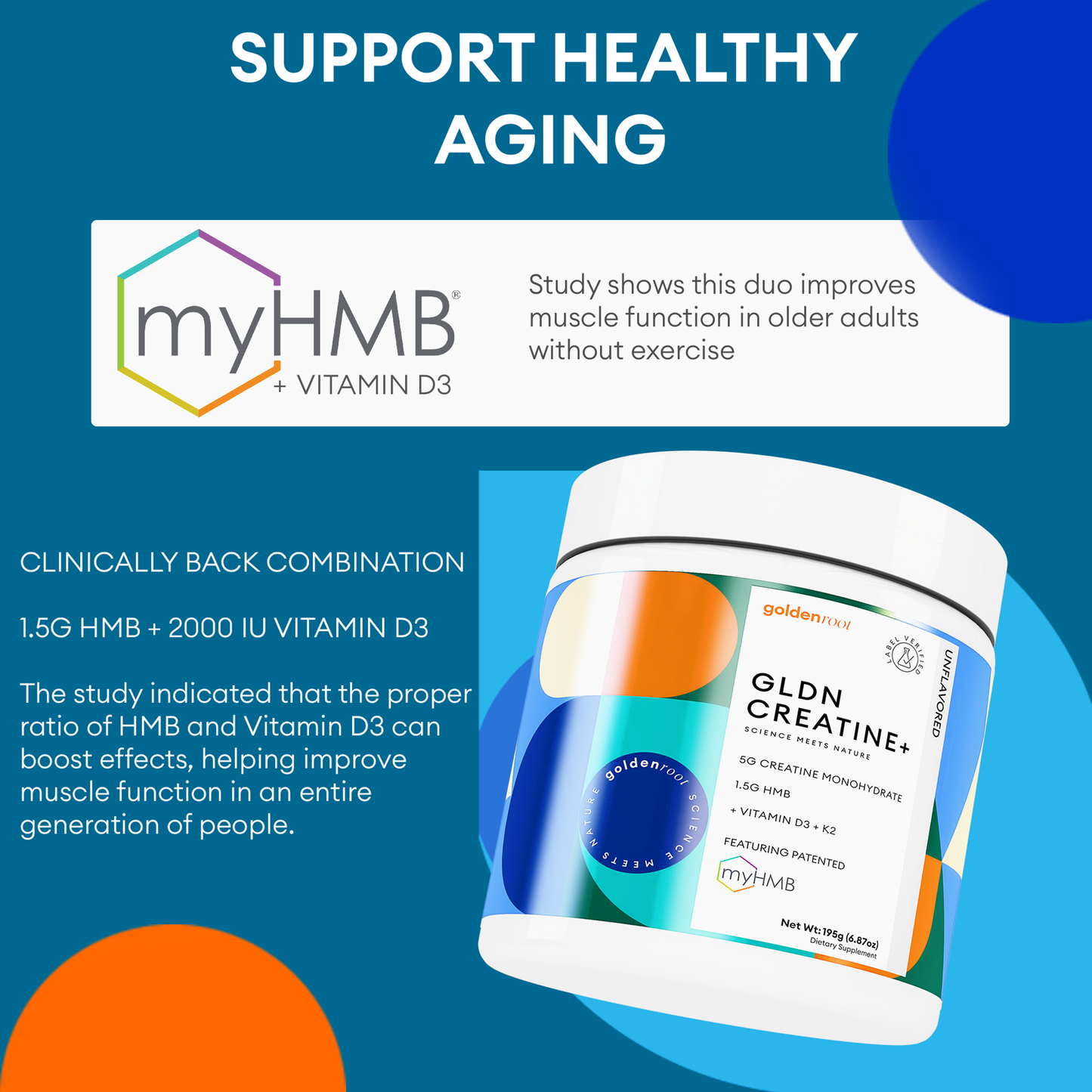 Boost your workouts with Creatine Monohydrate and added HMB