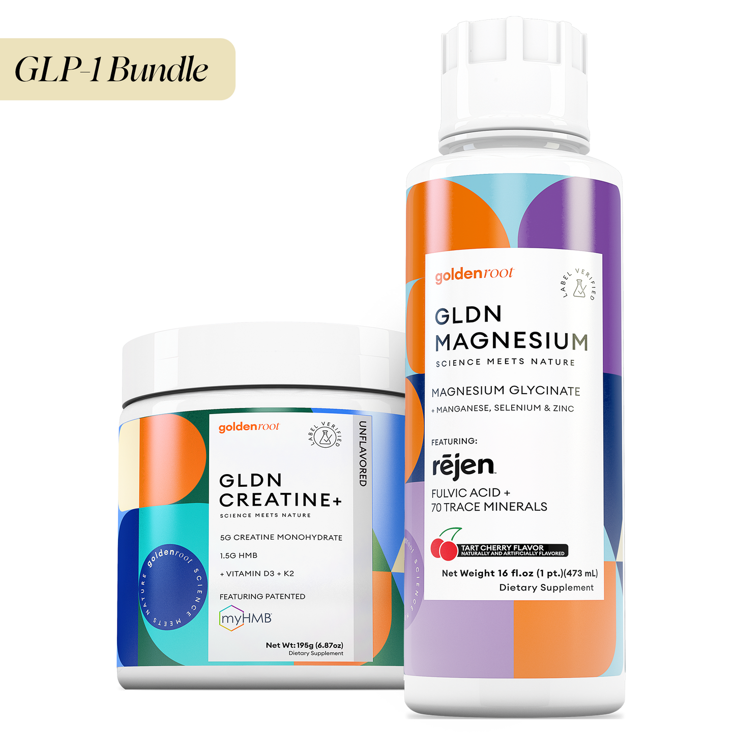 GLP Support Bundle with GLDN Creatine with HMB and GLDN Magnesium with Fulvic Acid